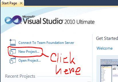 Creating a new vb.net2010 project